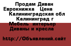 Продам Диван Еврокнижка › Цена ­ 5 000 - Калининградская обл., Калининград г. Мебель, интерьер » Диваны и кресла   